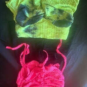 Neon Pink and Yellow Tie-Dye Women's Shorts